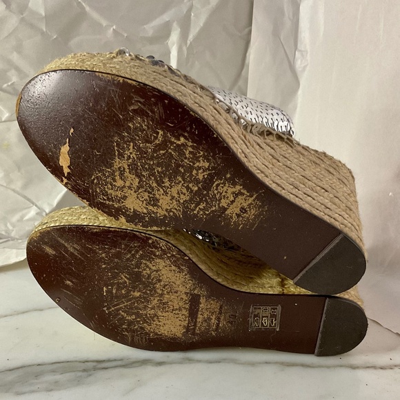 Marc by Marc Jacobs Silver Sequin Wedge Espadrille Slides 40 EU - Picture 7 of 8